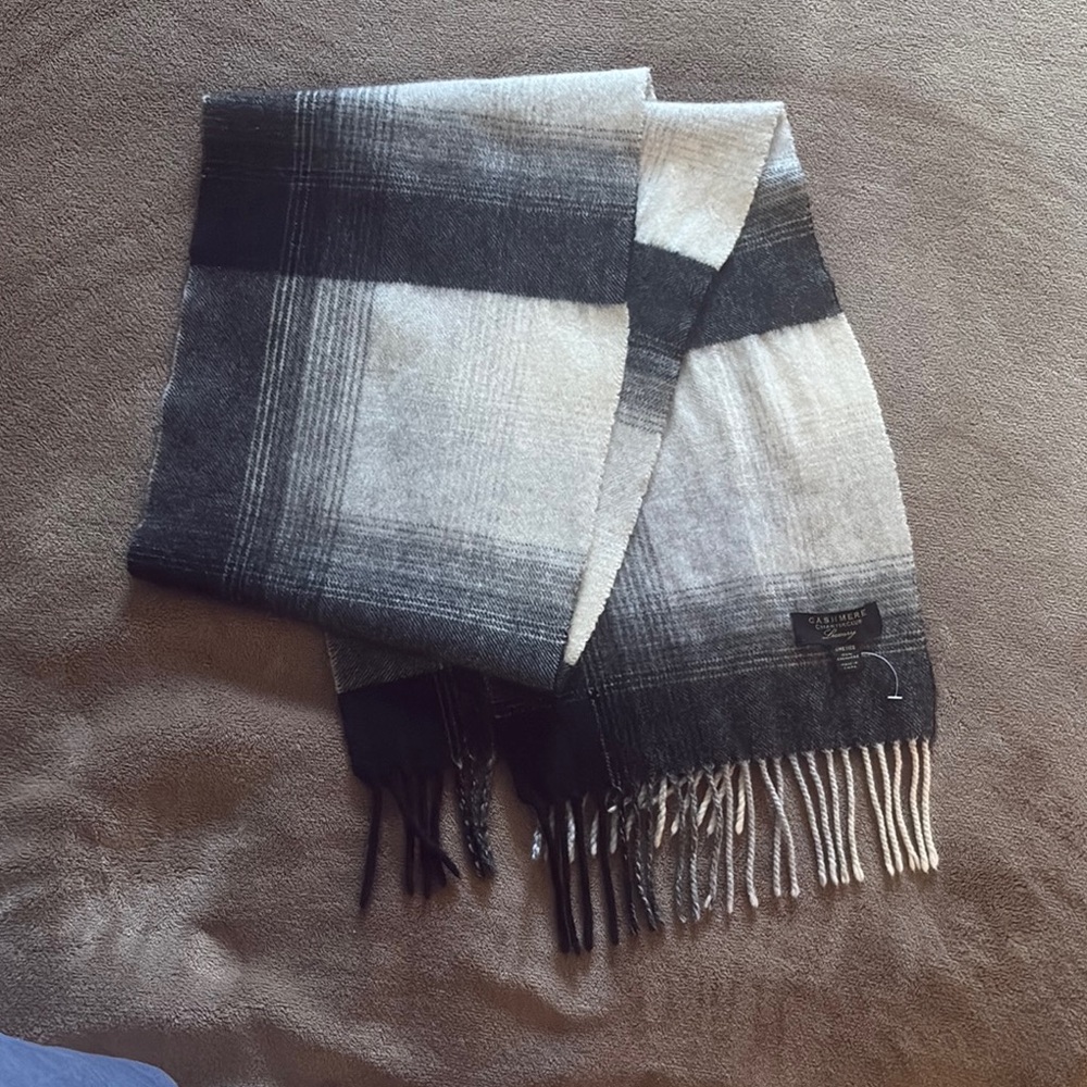 Men's Black and Gray cashmere scarf